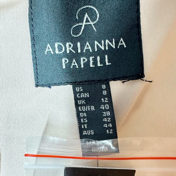 Adrianna Papell Beaded Flutter-Sleeve Tie-Waist Midi Dress Size US 8 - Picture 5 of 12